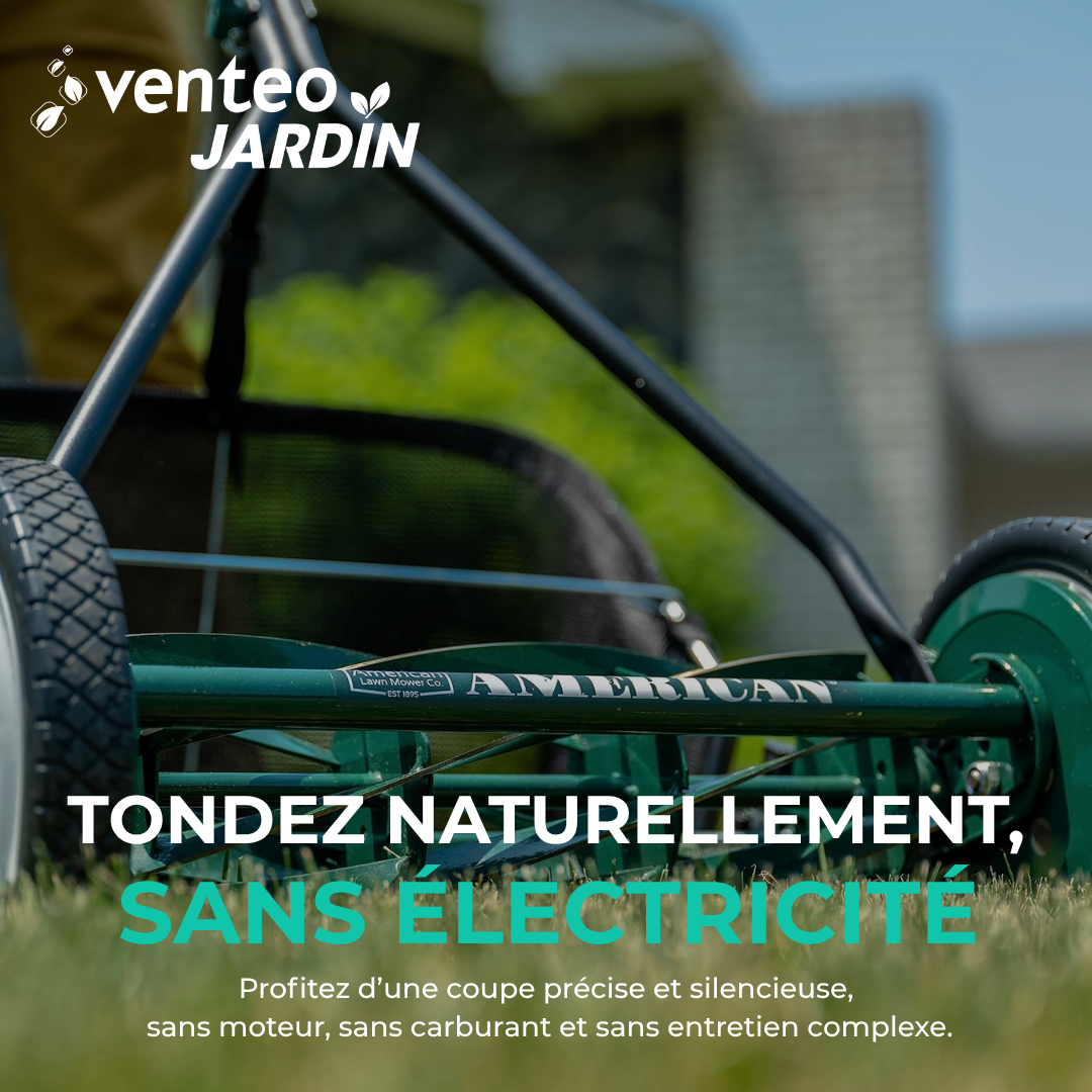 7-blade helical hand lawn mower and collection bag