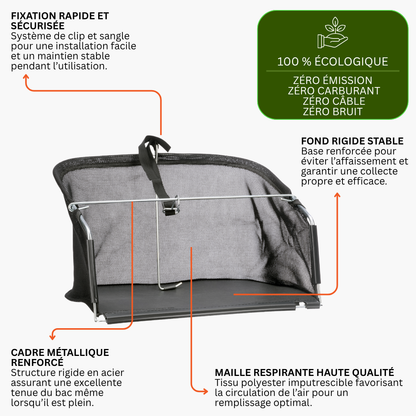 4-blade helical manual lawnmower collection bag