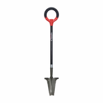 Pelle de jardinage avec manche circulaire ergonomique et lame dentelée pour racines