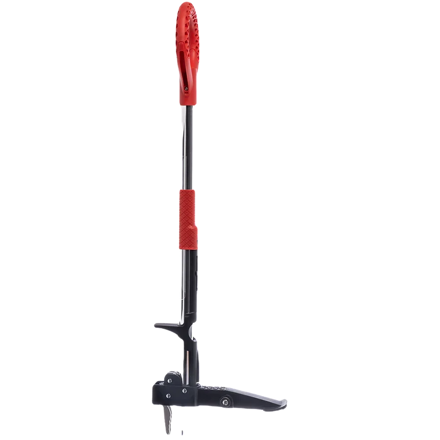 Désherbeur manuel avec poignée rouge, outil de jardin ergonomique pour enlever les racines