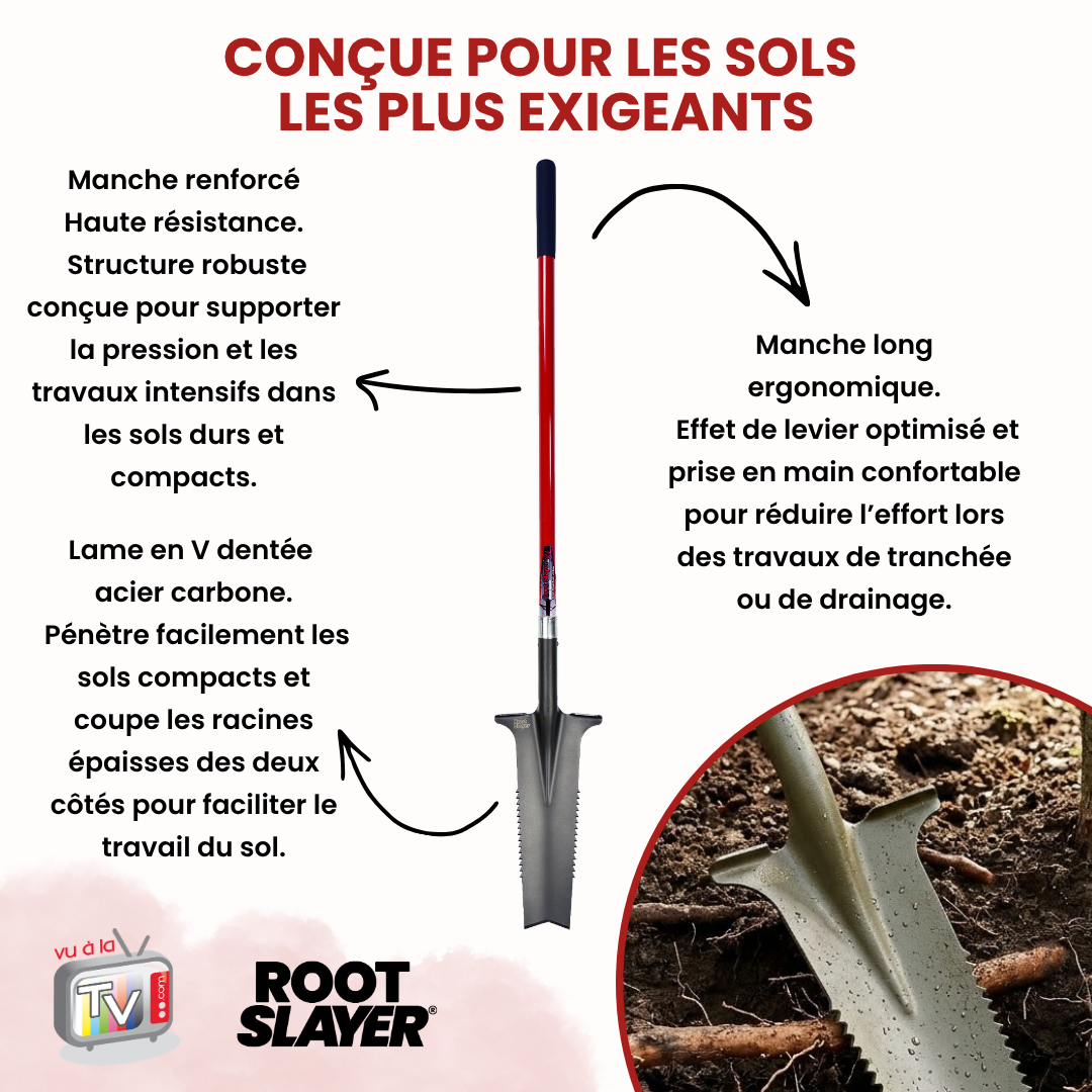 Rootslayer XL Handled Drainage Spade