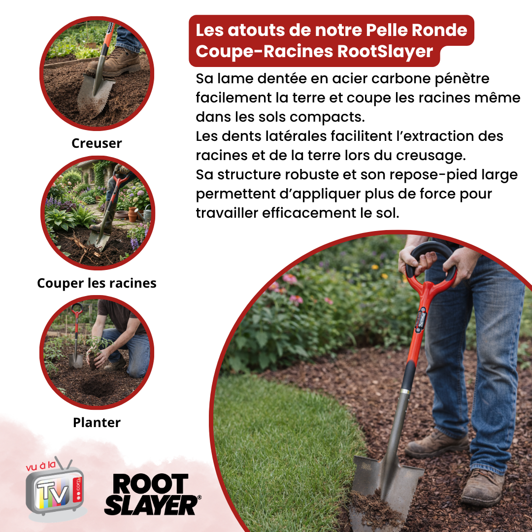 Rootslayer round shovel