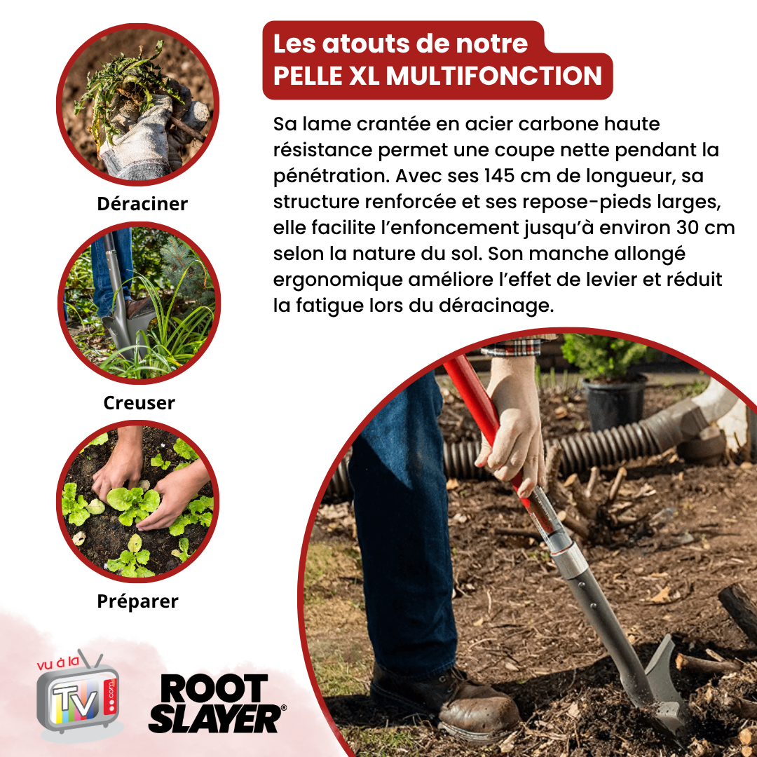 Rootslayer XL Extended Handle Shovel