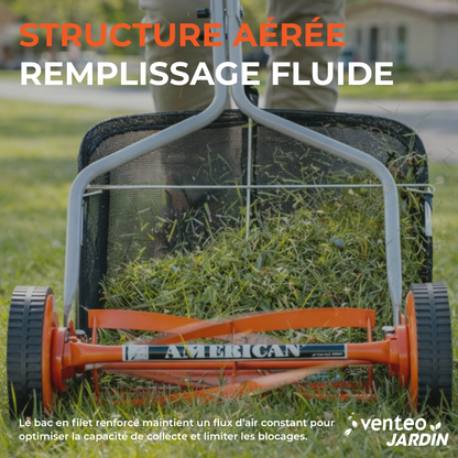 4-blade helical manual lawnmower collection bag