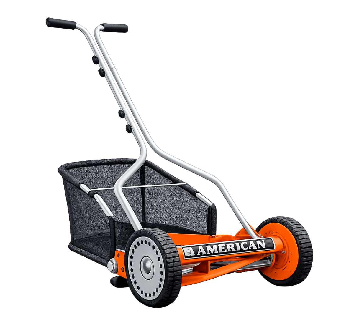 4-blade helical manual lawnmower and collection box pack