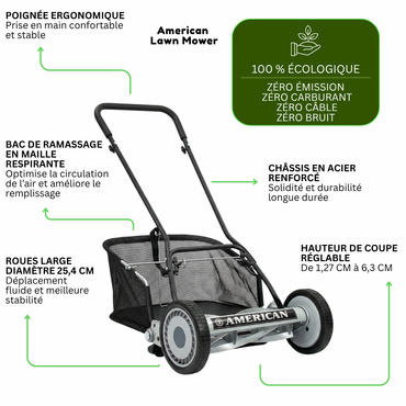 5-blade manual reel mower and grass collector kit