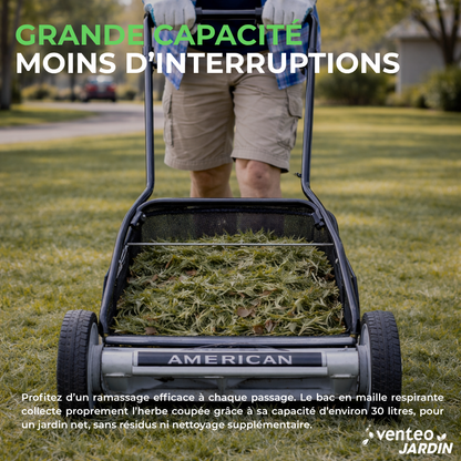 5-blade manual reel mower and grass collector kit