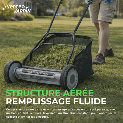 5-blade manual reel mower and grass collector kit