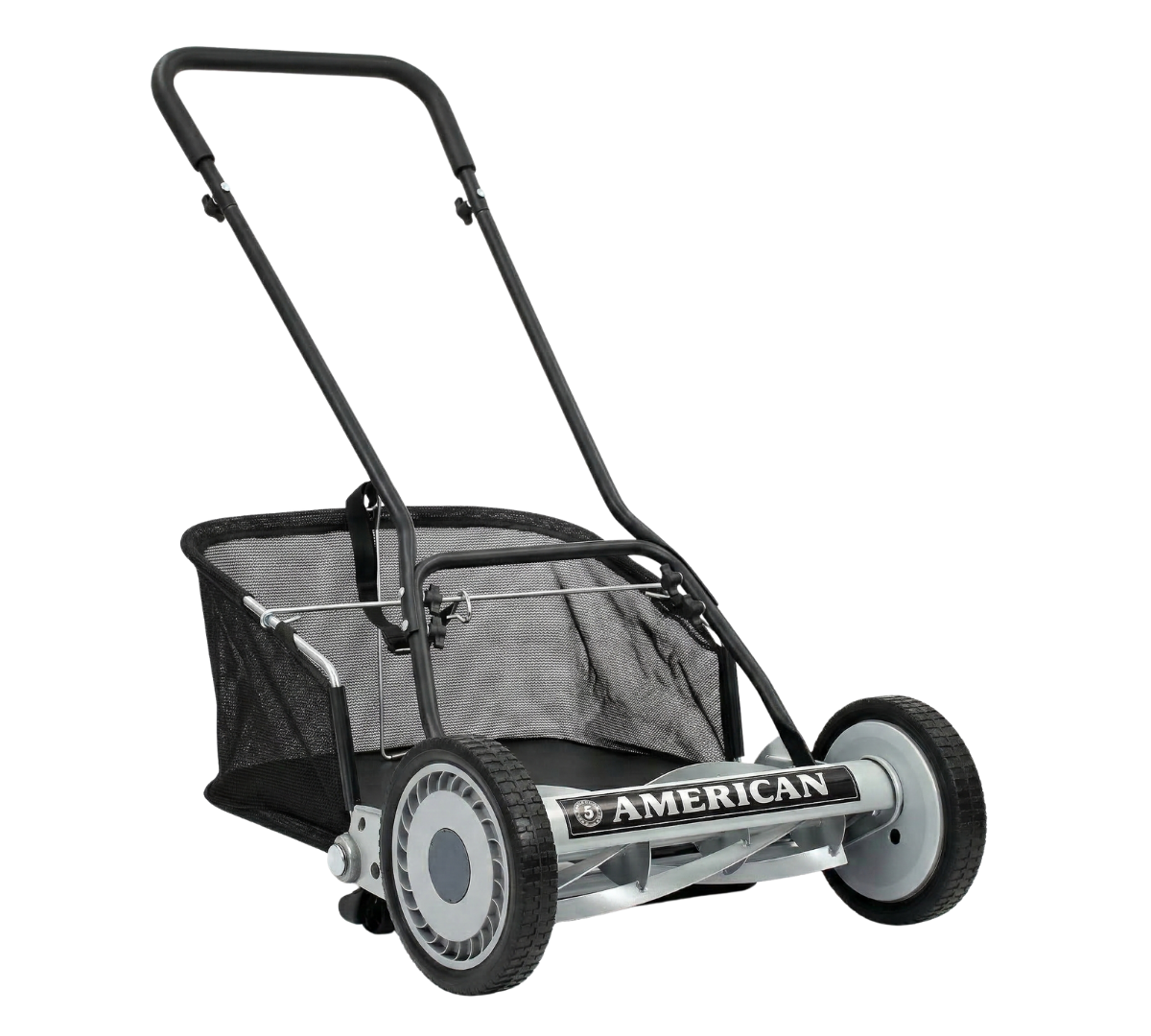 5-blade manual reel mower and grass collector kit