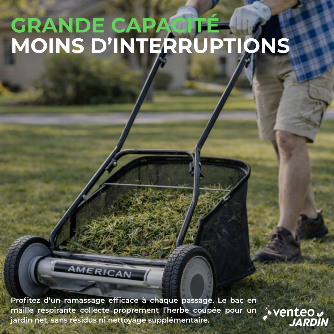 5-blade helical hand lawnmower grass catcher