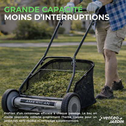 5-blade helical hand lawnmower grass catcher