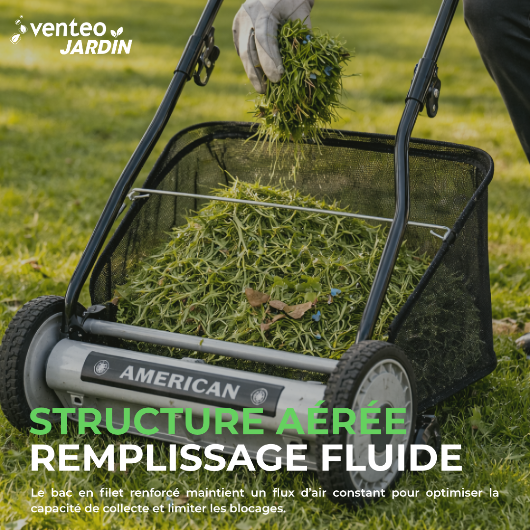 5-blade helical hand lawnmower grass catcher