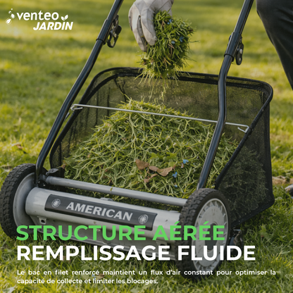 5-blade helical hand lawnmower grass catcher