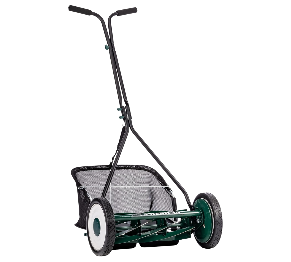 7-blade helical hand lawn mower and collection bag